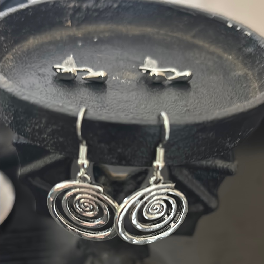 Viking Style Silver Tone Earring Set 10$